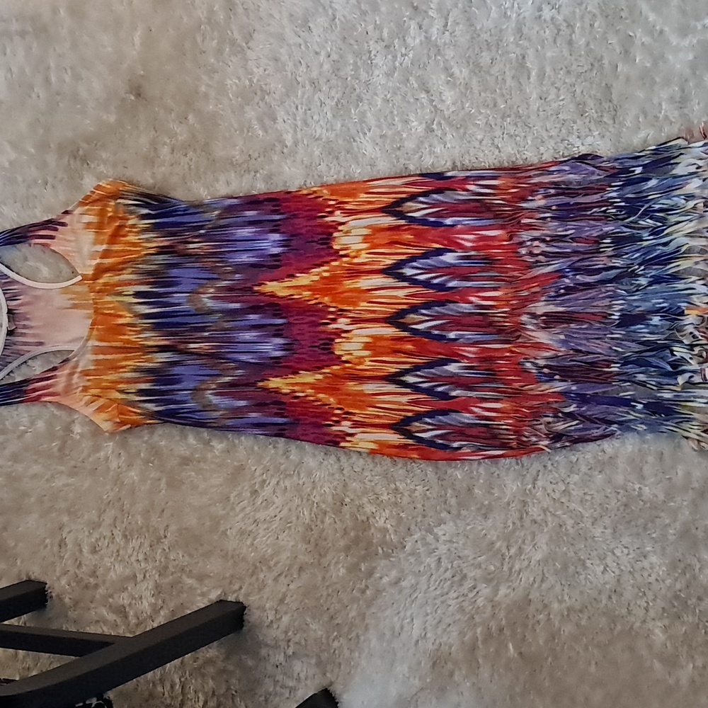 VENUS Fringe Tank Dress, Size L